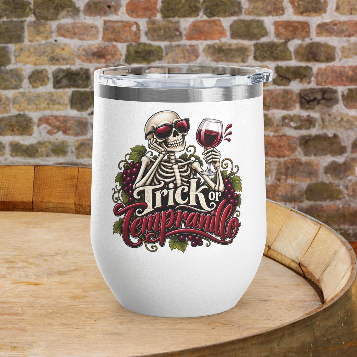 Trick Or Tempranillo 12oz Personalized Wine Tumbler