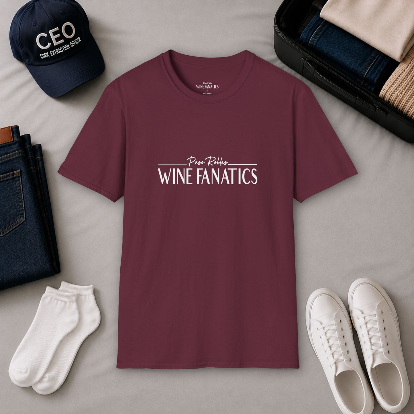 Paso Robles Wine Fanatics Logo Crewneck T-Shirt