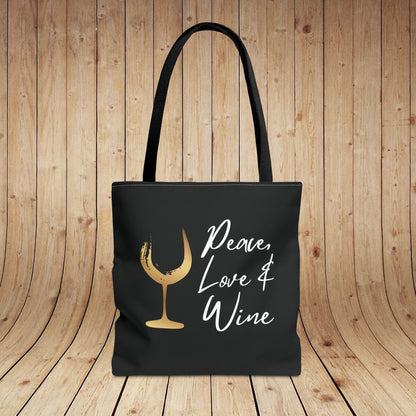 Peace Love Wine Tote Bag