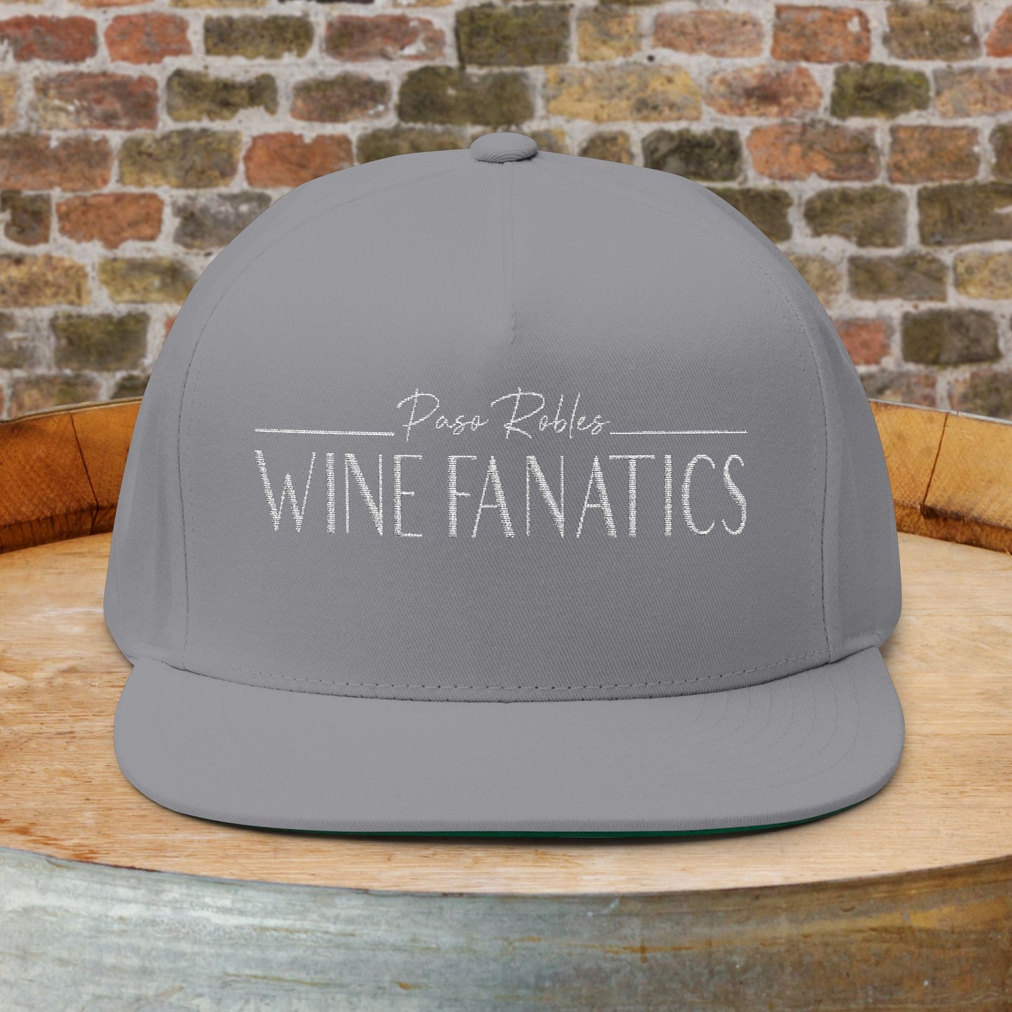 Paso Robles Wine Fanatics Embroidered Logo Flat Bill Cap