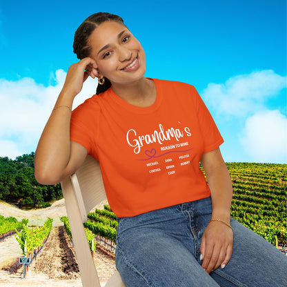 Grandma's Reason To Wine Personalized T-Shirt