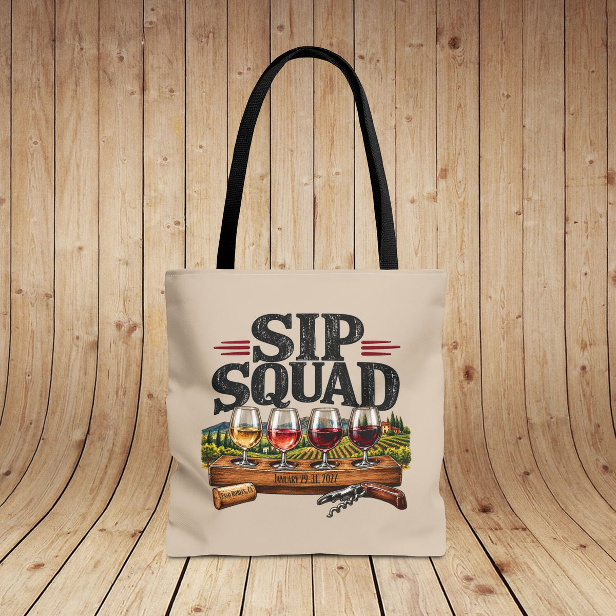 Sip Squad (Mens) Personalized Tote Bag