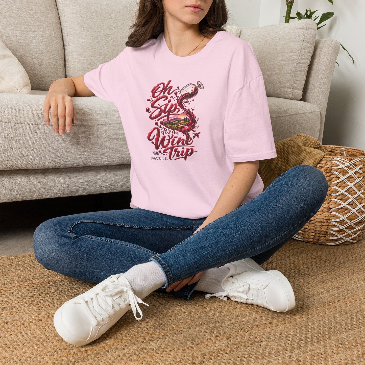 Oh Sip It's A Wine Trip Personalized Crewneck Tee