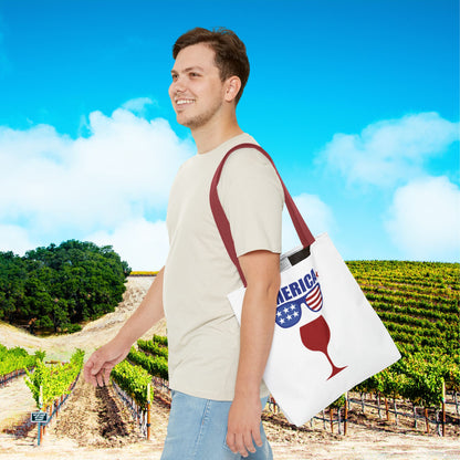 Merica (wine glass) Independence Day Personalized Tote Bag