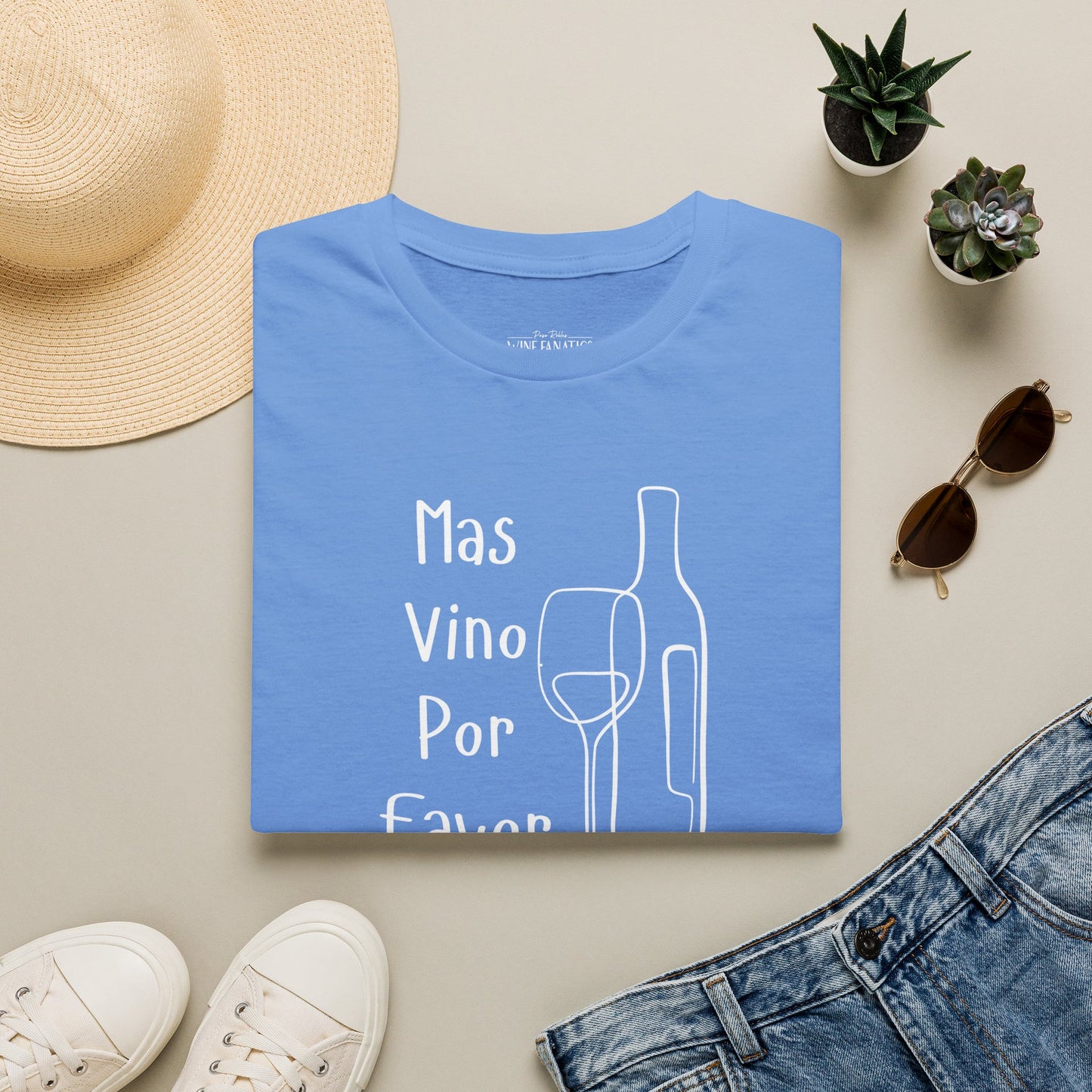 Mas Vino Por Favor Crewneck Tee