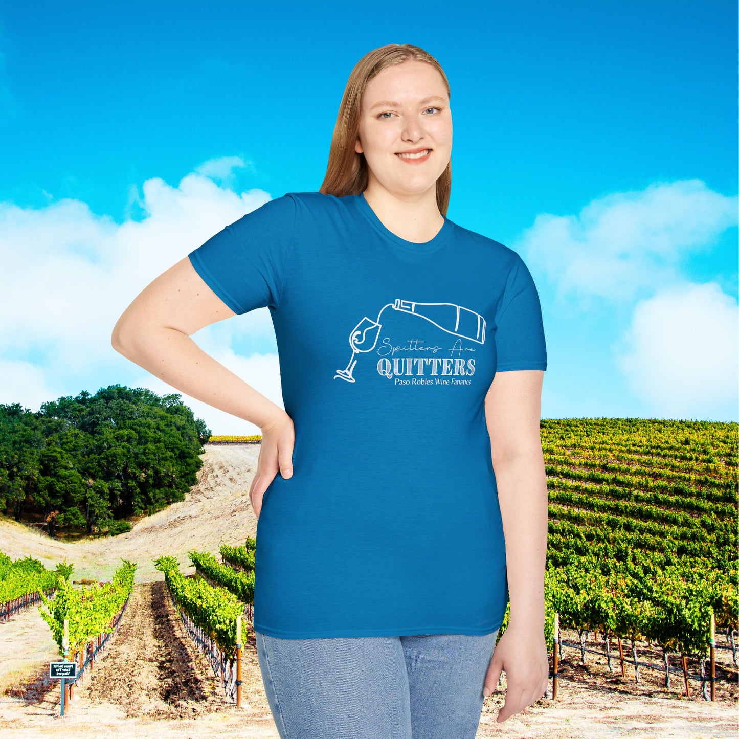 Spitters Are Quitters wine Unisex Softstyle T-Shirt
