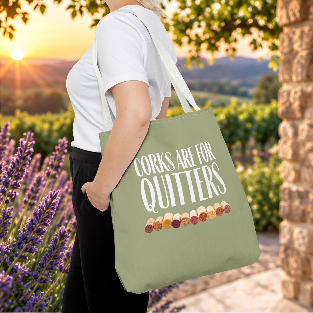 Corks Are For Quitters Personalized Tote Bag
