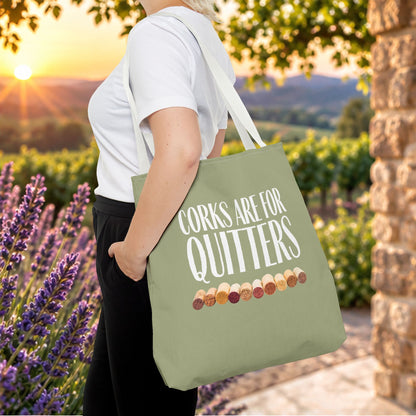 Corks Are For Quitters Personalized Tote Bag