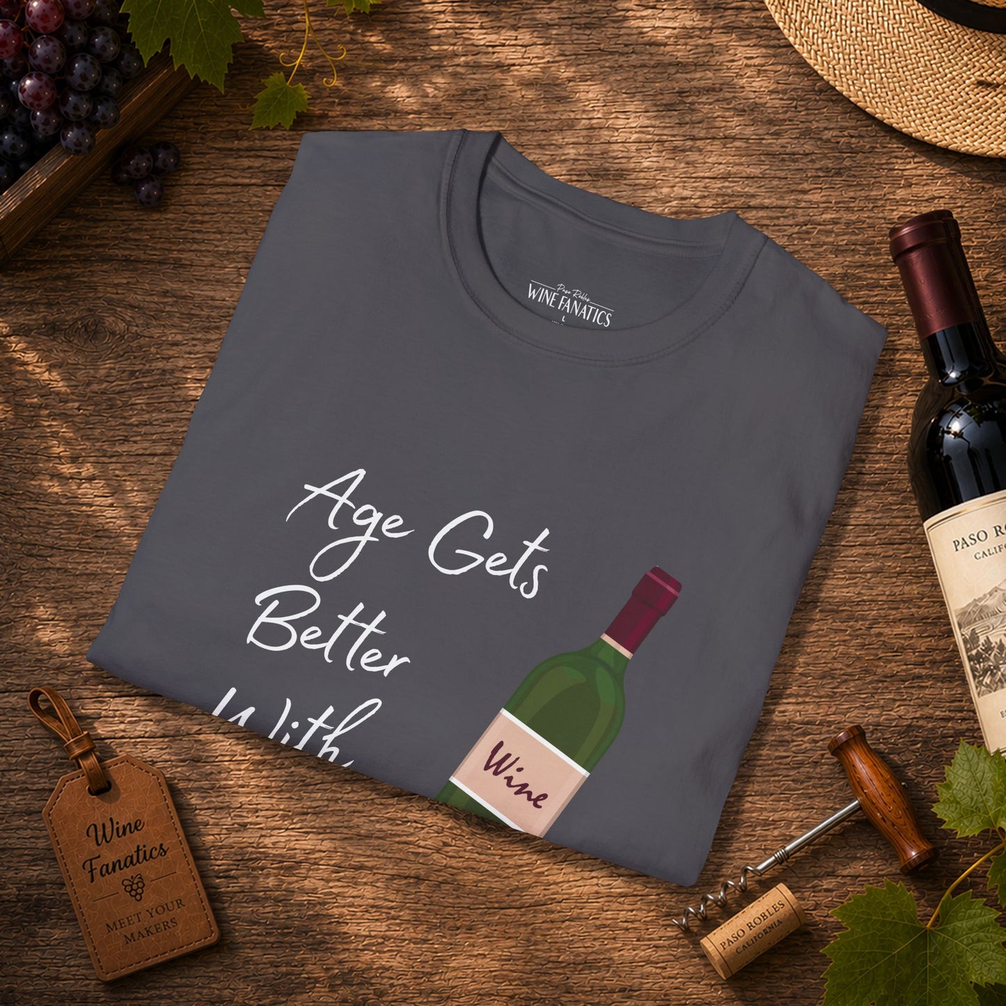 Age Gets Better With Wine Crewneck T-Shirt