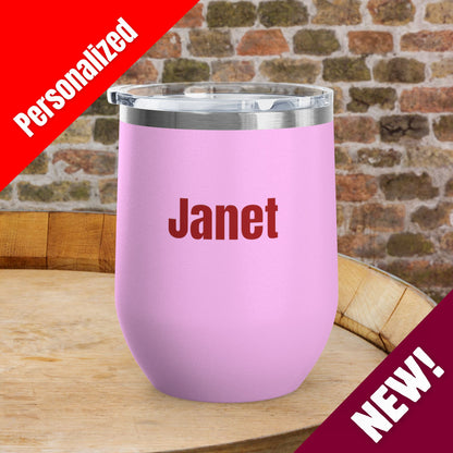 'MERICA Independence Day Personalized 12oz Wine Tumbler