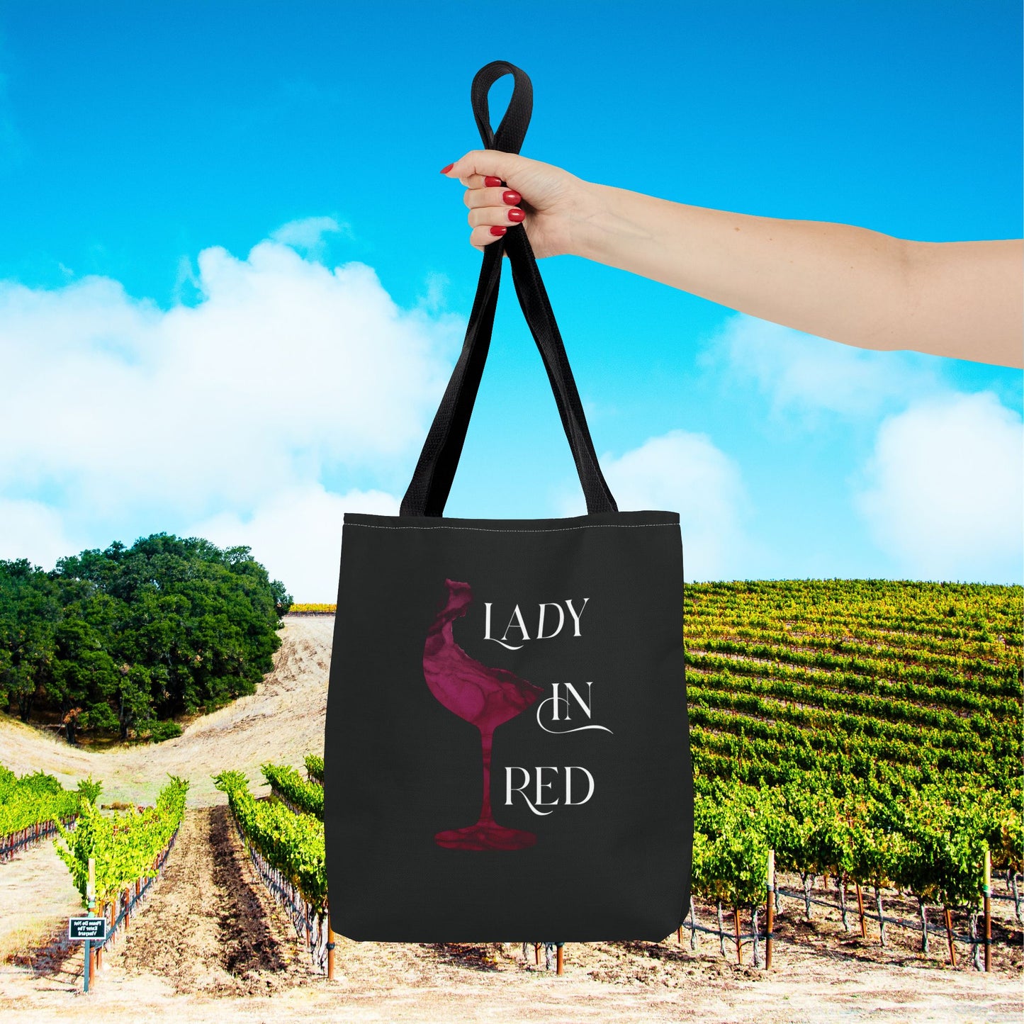 Lady In Red Tote Bag