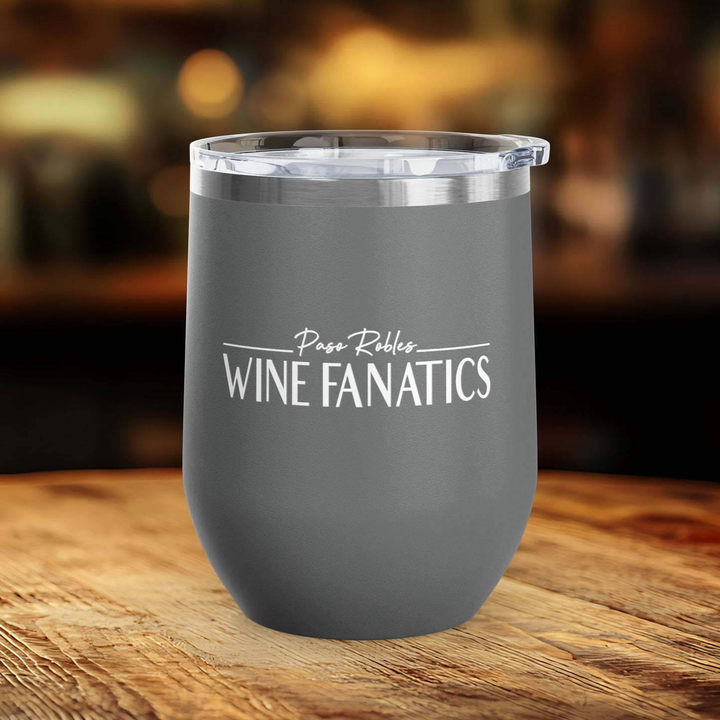 Paso Robles Wine Fanatics Logo 12oz Wine Tumbler