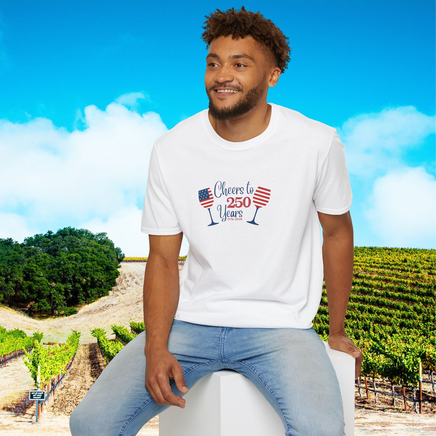 Cheers to 250 Years Independence Day Unisex Softstyle T-Shirt