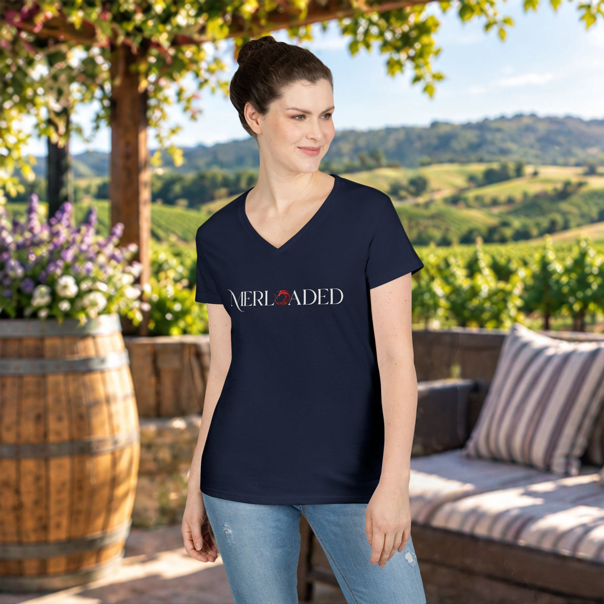 Merloaded Ladies V-Neck T-Shirt