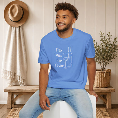 Mas Vino Por Favor Crewneck Tee