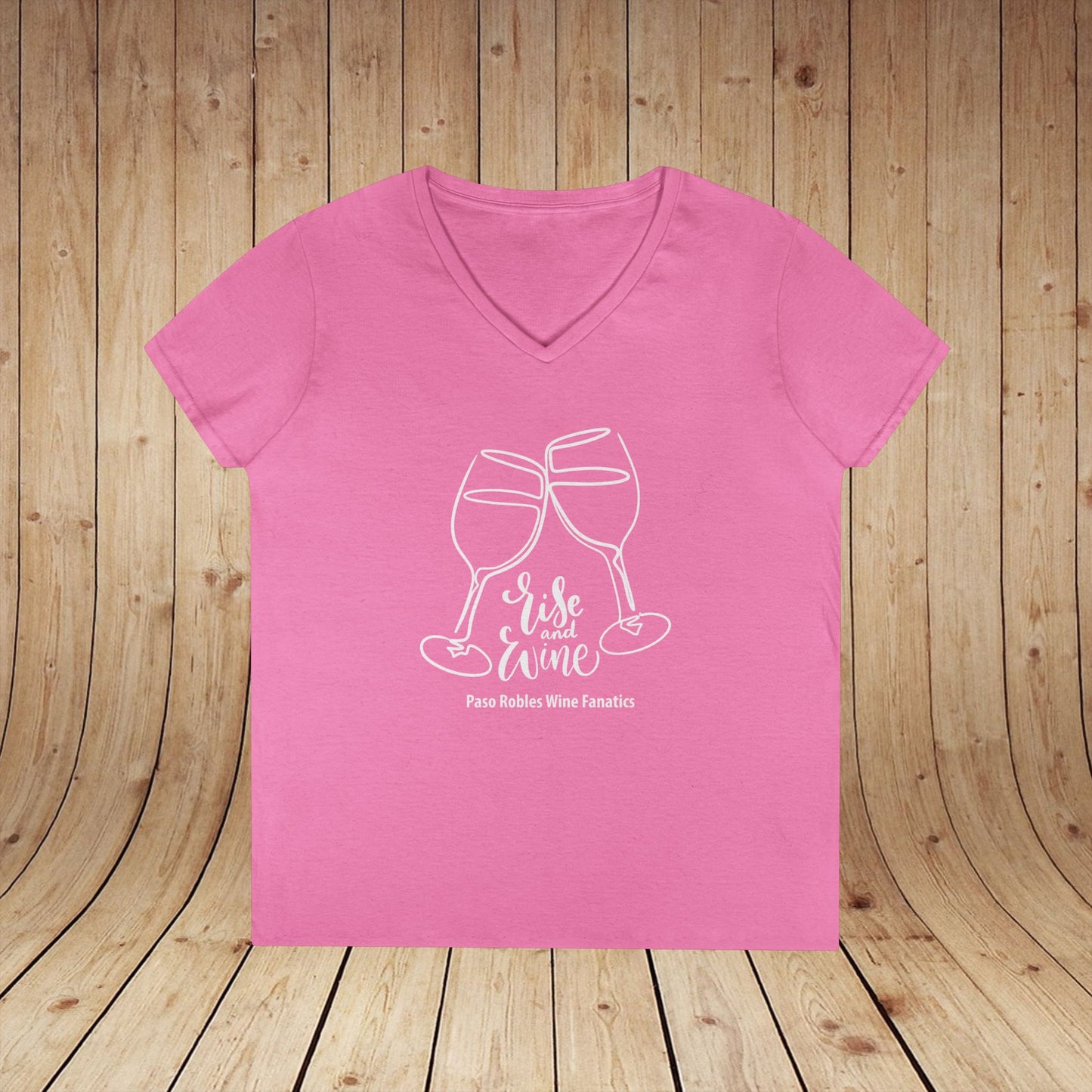 Rise & Wine Ladies V-Neck Tee