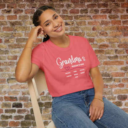 Grandma's Reason To Wine Personalized Crew Neck T-Shirt