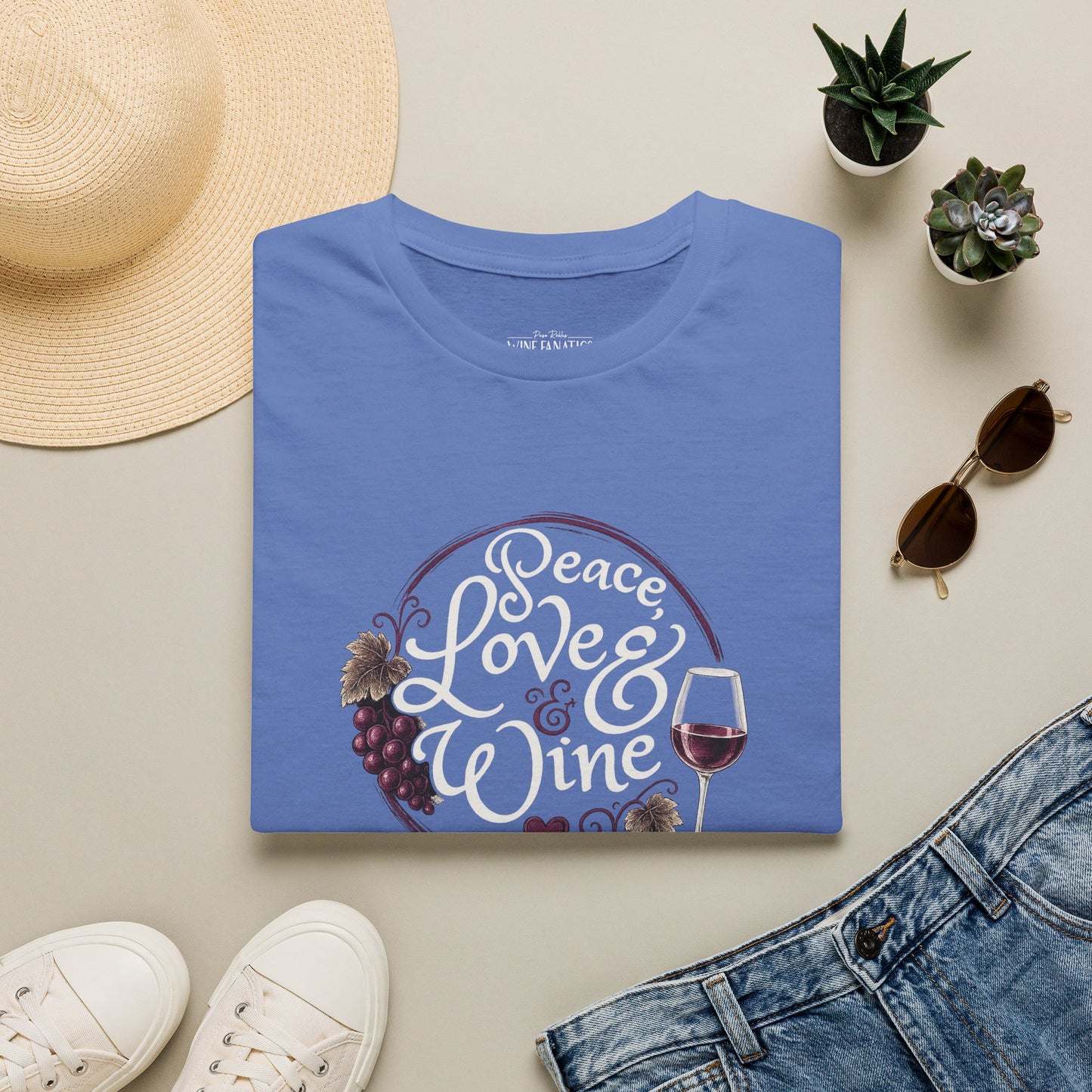 Peace, Love & Wine Crewneck Tee