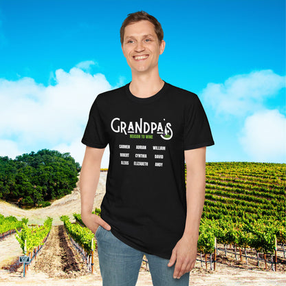 Grandpa's Reason To Wine Personalized T-Shirt