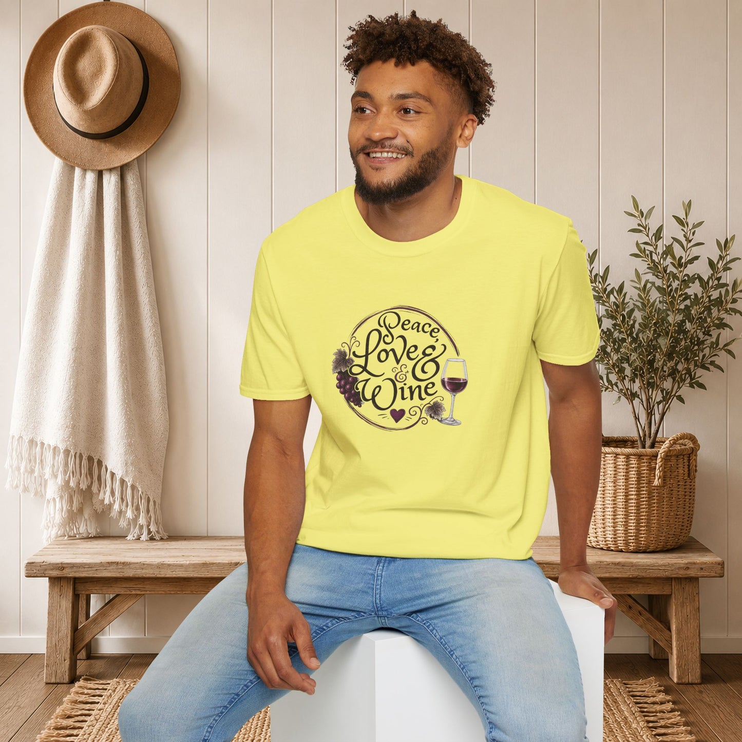 Peace, Love & Wine Crewneck Tee