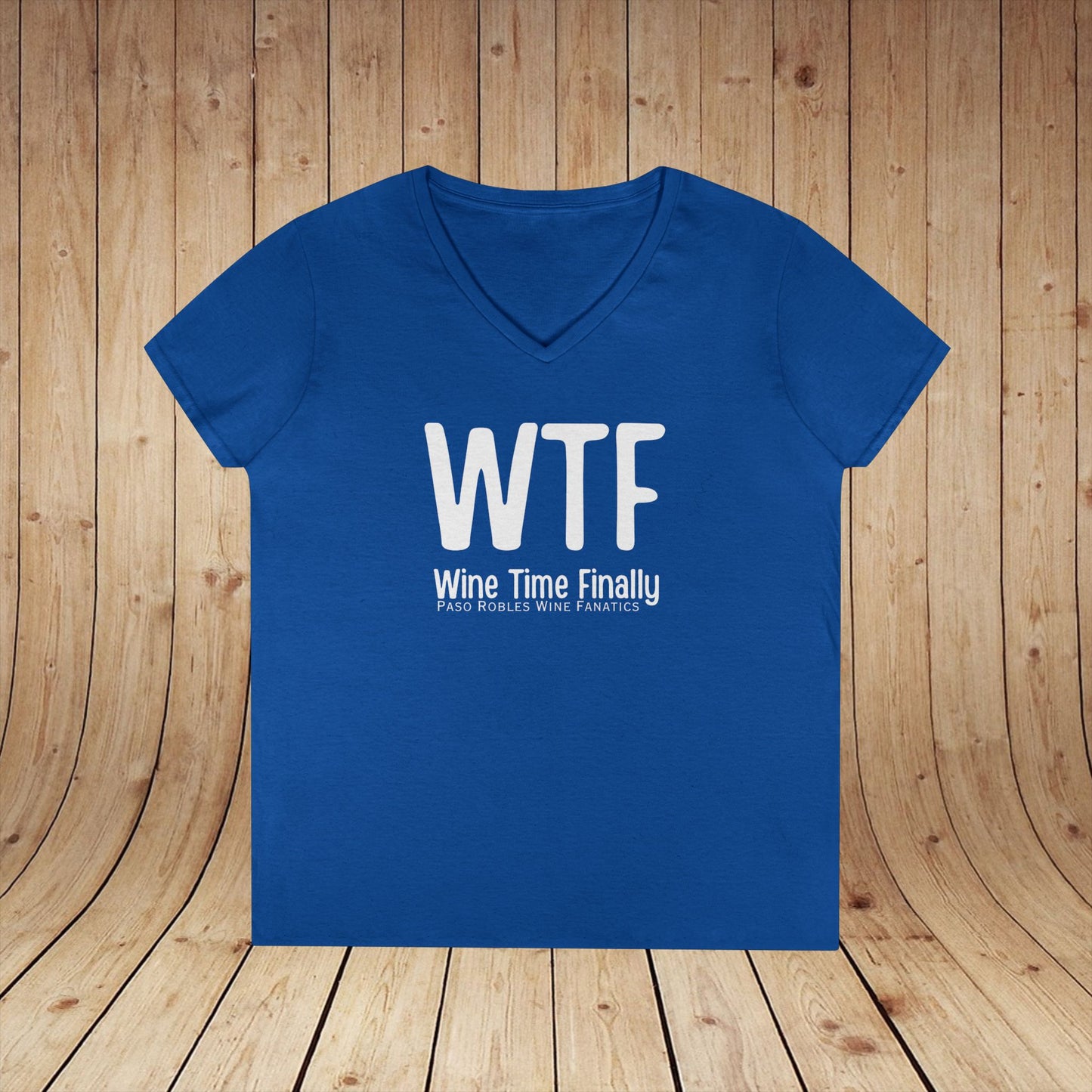 WTF Wine Tasting Finally Ladies V-Neck  Tee