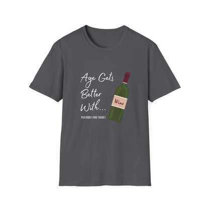 Age Gets Better With Wine Unisex Softstyle T-Shirt