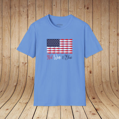 Red Wine & Blue Independence Day Unisex Softstyle T-Shirt