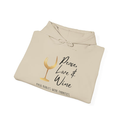Peace, Love & Wine Gold Glass Hoodie