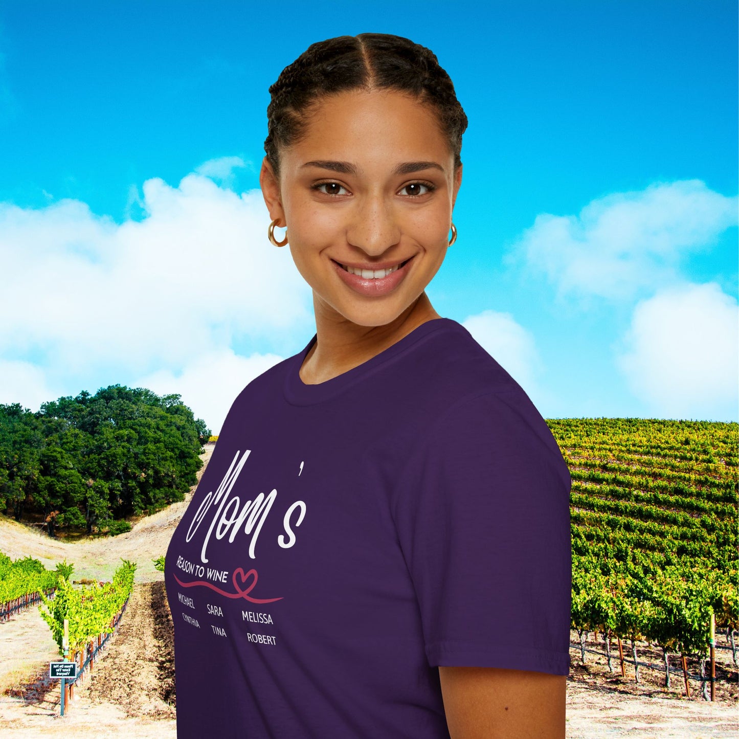 Mom's Reason To Wine Personalized Tee