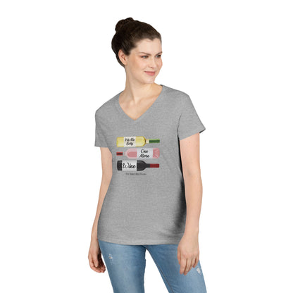 Hit Me Baby One More Wine Ladies V-Neck  Tee