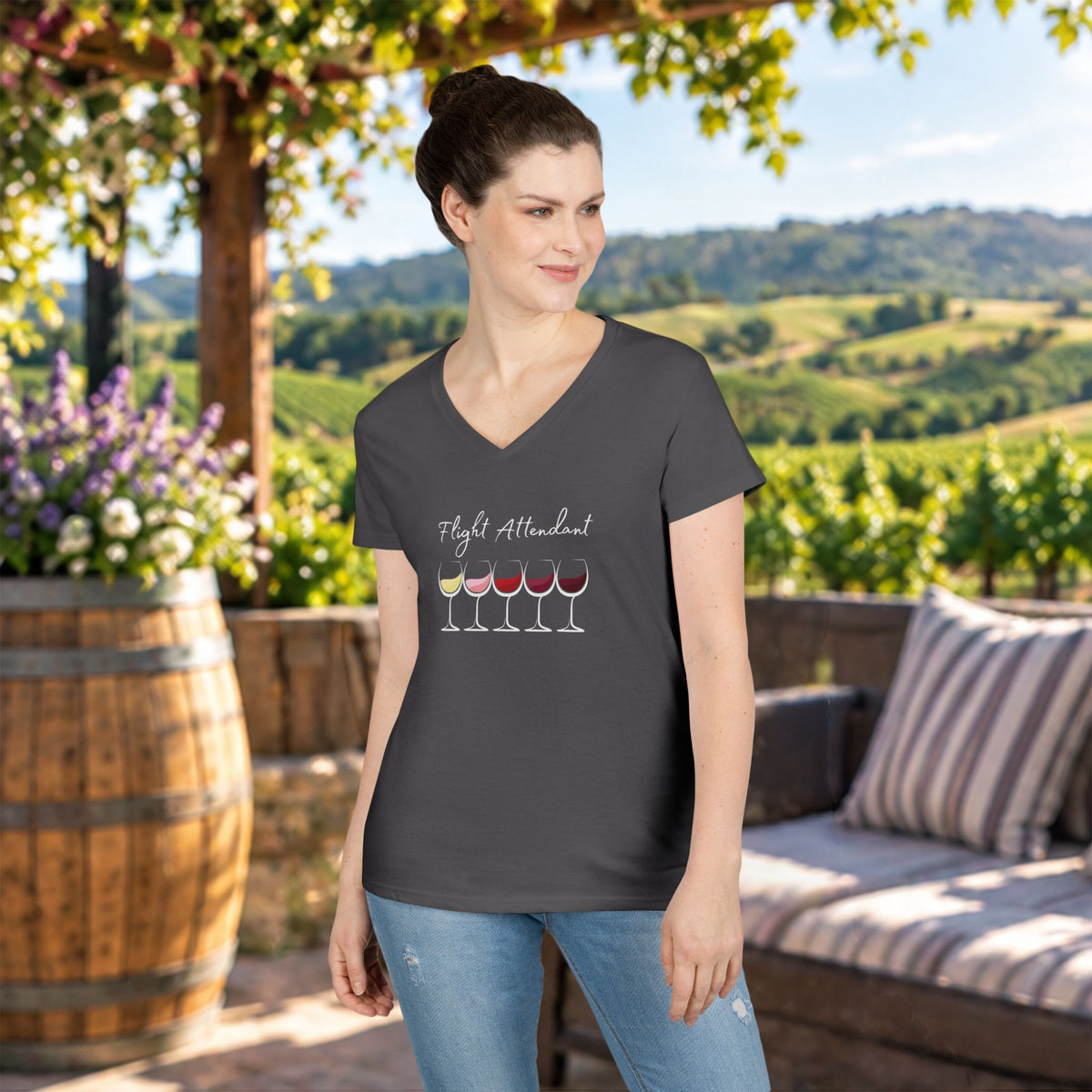 Flight Attendant Ladies V-Neck  Tee