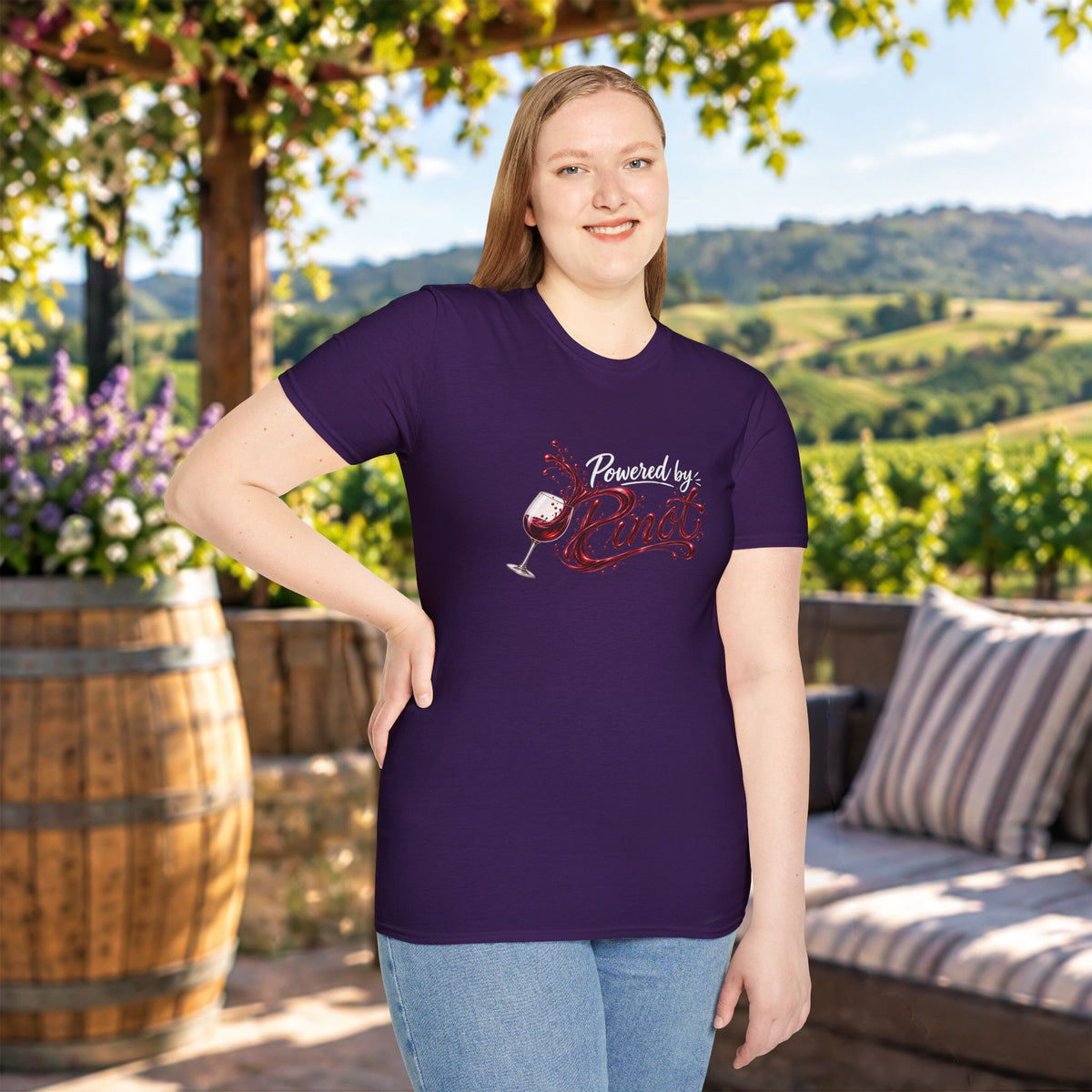 Powered By Pinot Crewneck T-Shirt