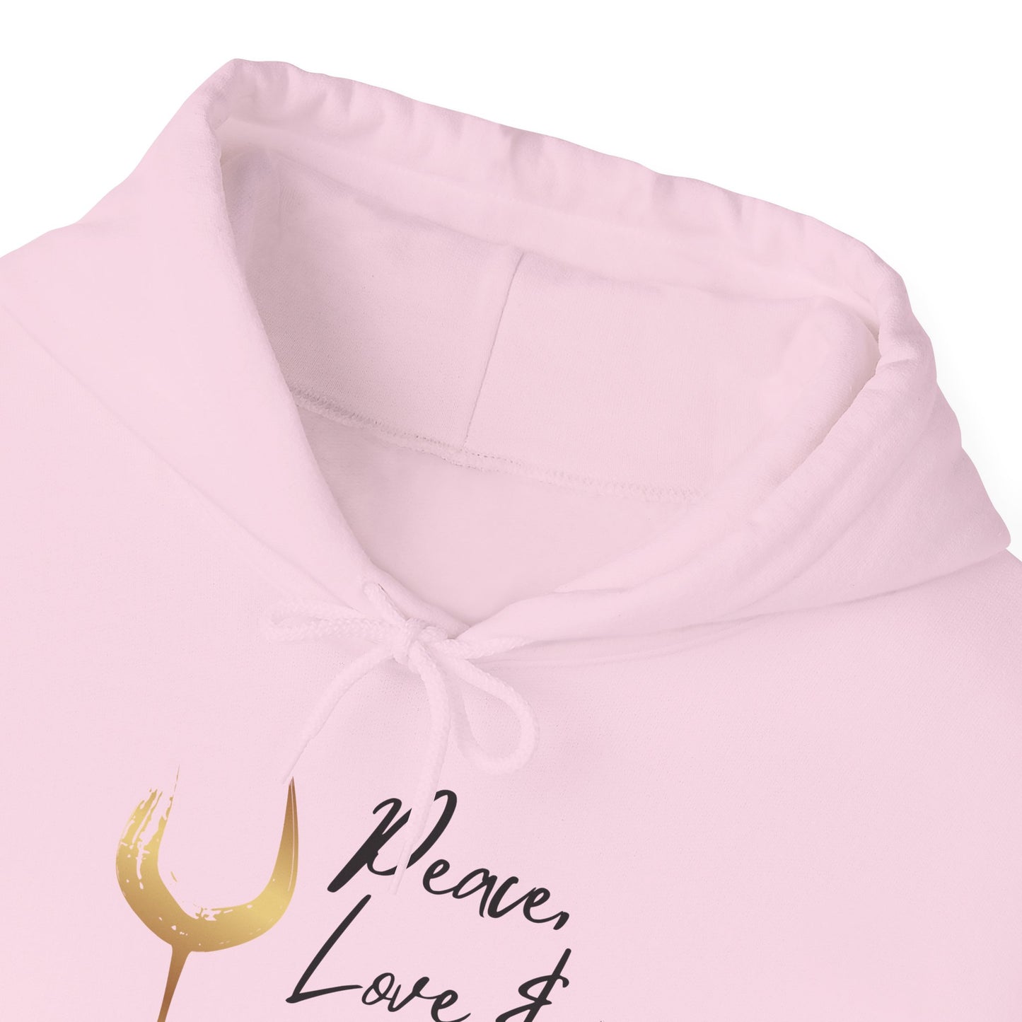 Peace, Love & Wine Gold Glass Hoodie