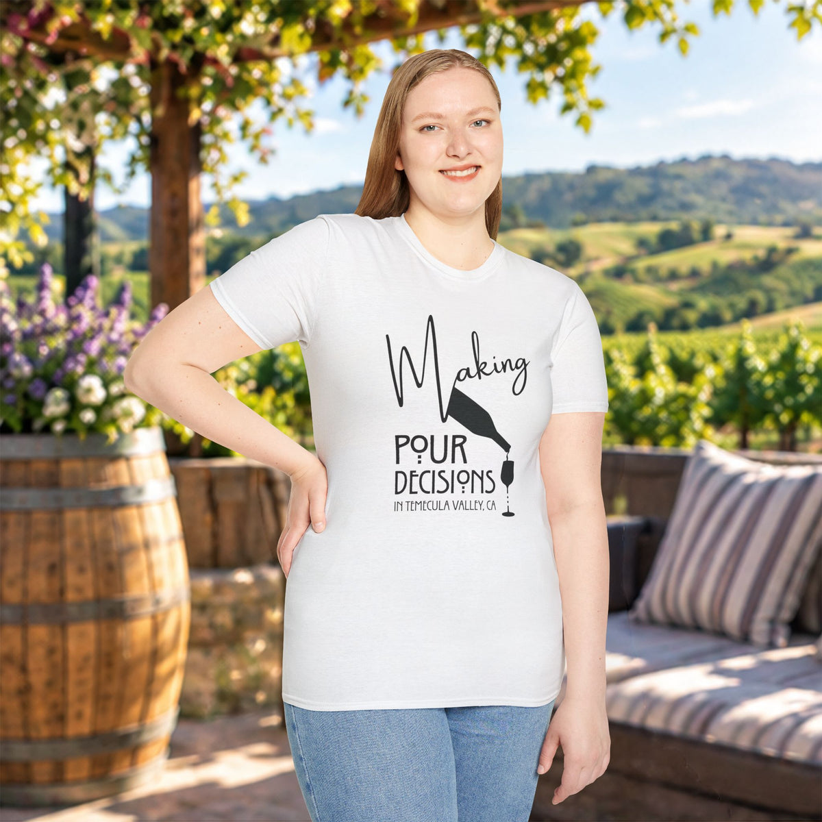 Making Pour Decisions In Temecula Valley Crew Neck T-Shirt