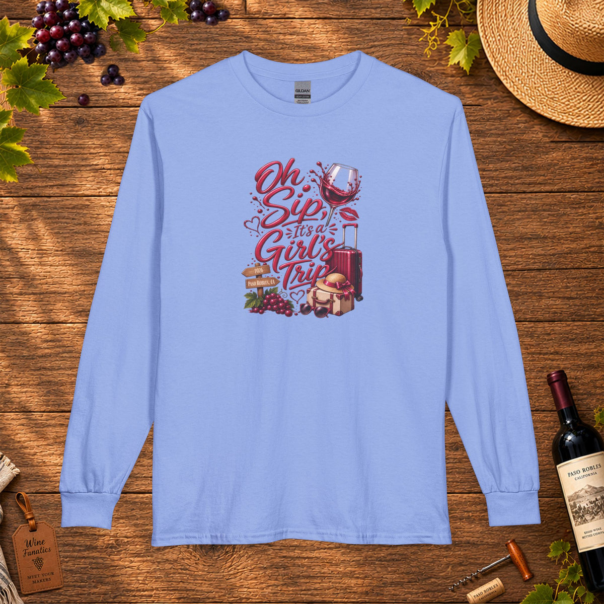 Oh Sip, It's A Girl's Trip Long Sleeve T-Shirt