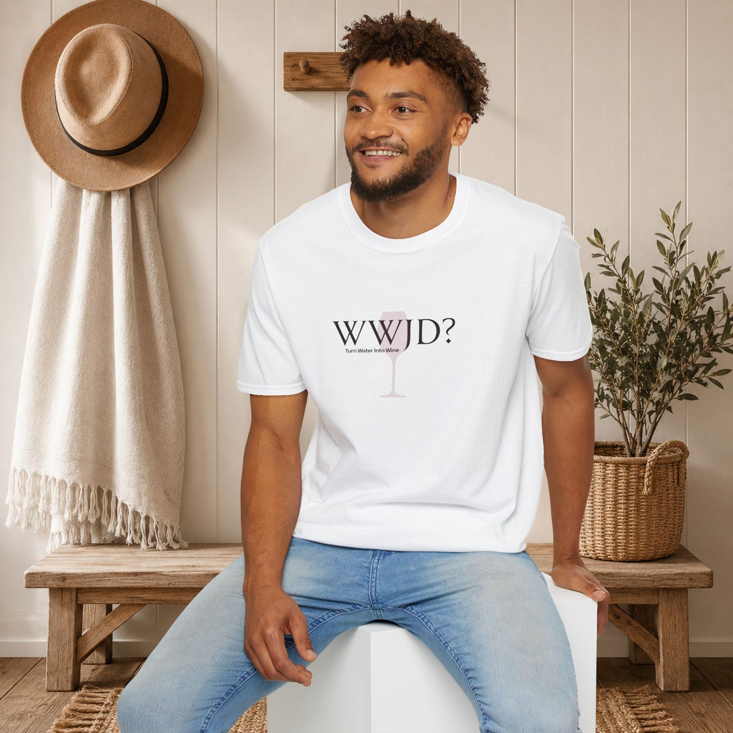 WWJD? Turn Water Into Wine Crewneck Tee