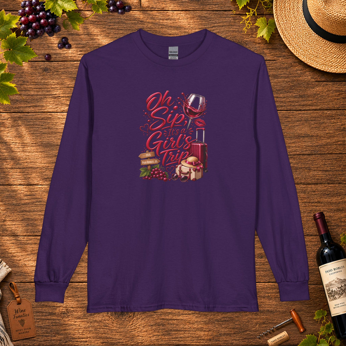 Oh Sip, It's A Girl's Trip Long Sleeve T-Shirt