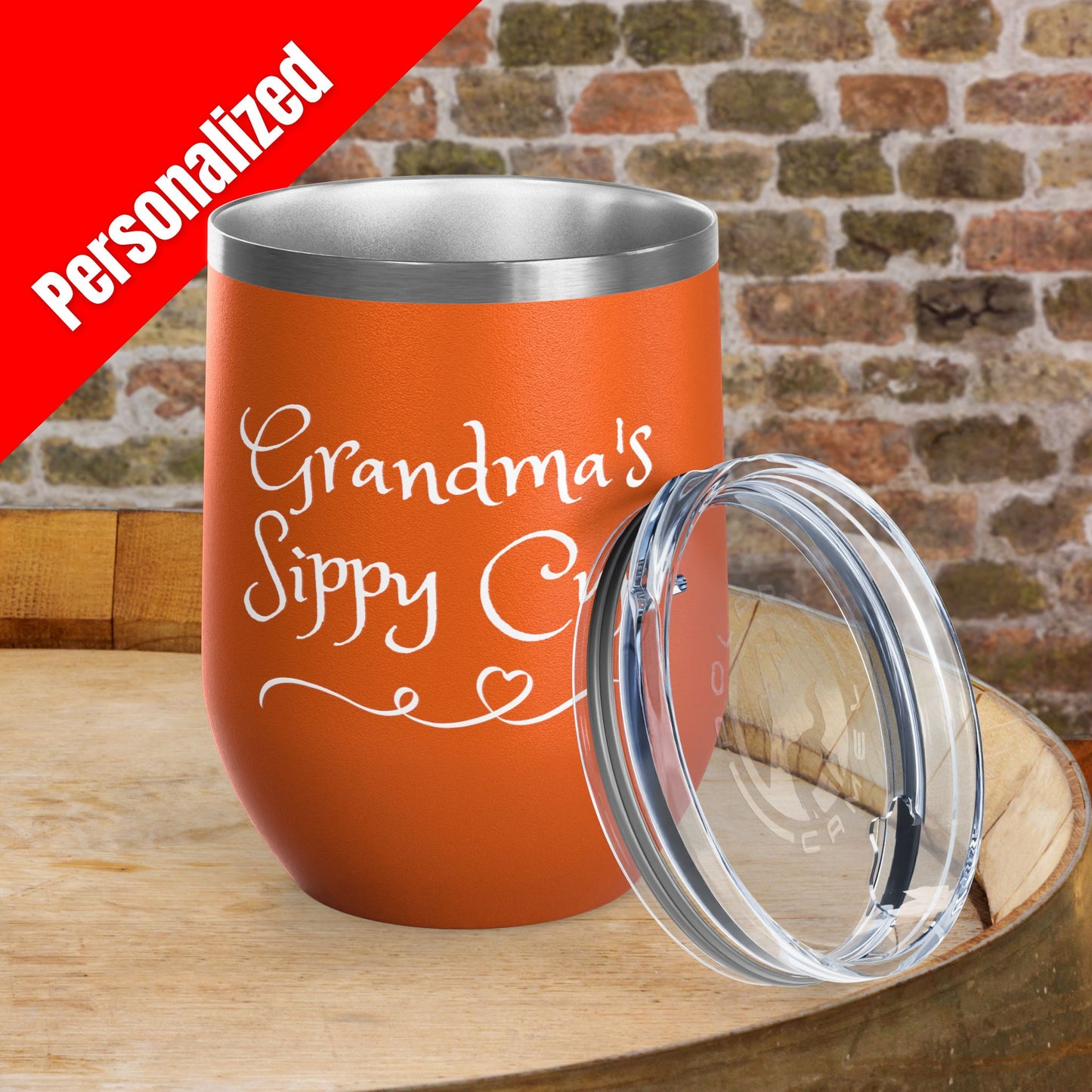 Grandma's Sippy Cup Personalized 12 oz Wine Tumbler