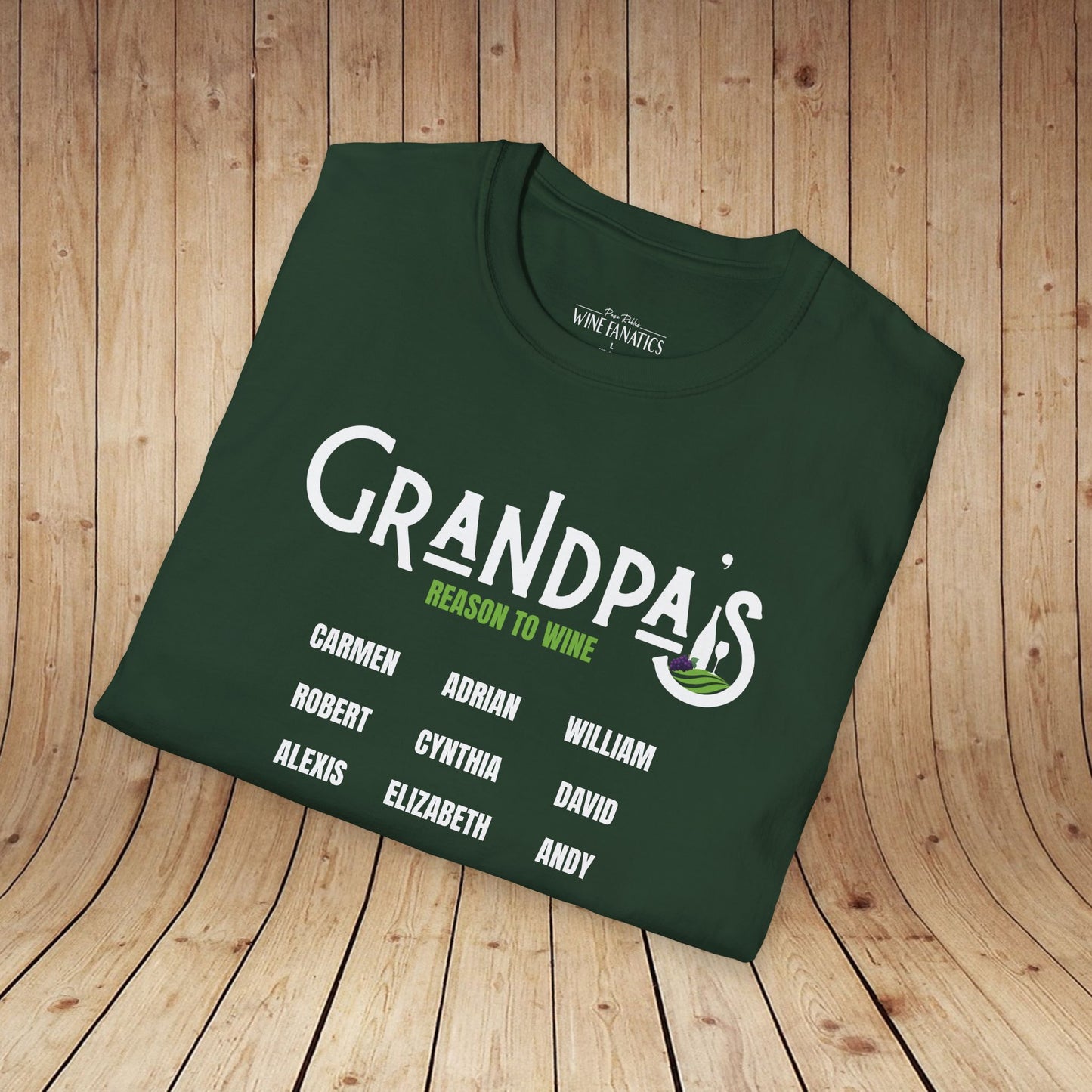 Grandpa's Reason To Wine Personalized T-Shirt