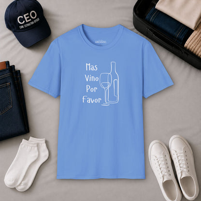 Mas Vino Por Favor Crewneck Tee
