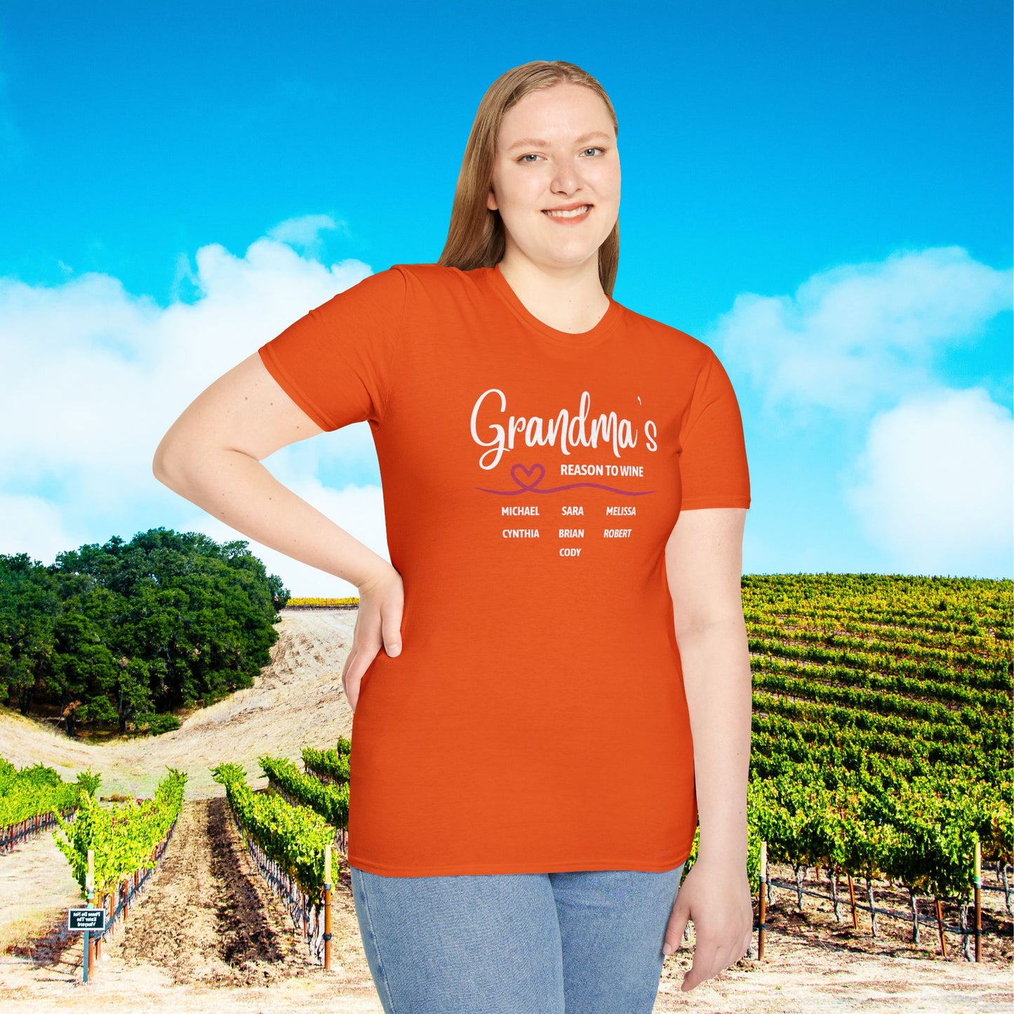 Grandma's Reason To Wine Personalized T-Shirt