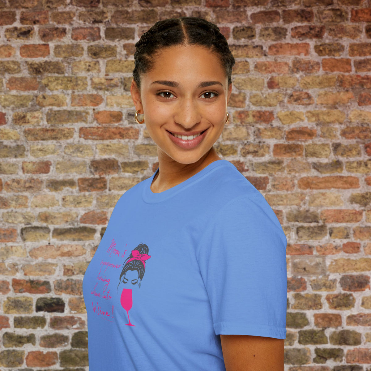Mom's superpower, turning whine into Wine! Crewneck Tee