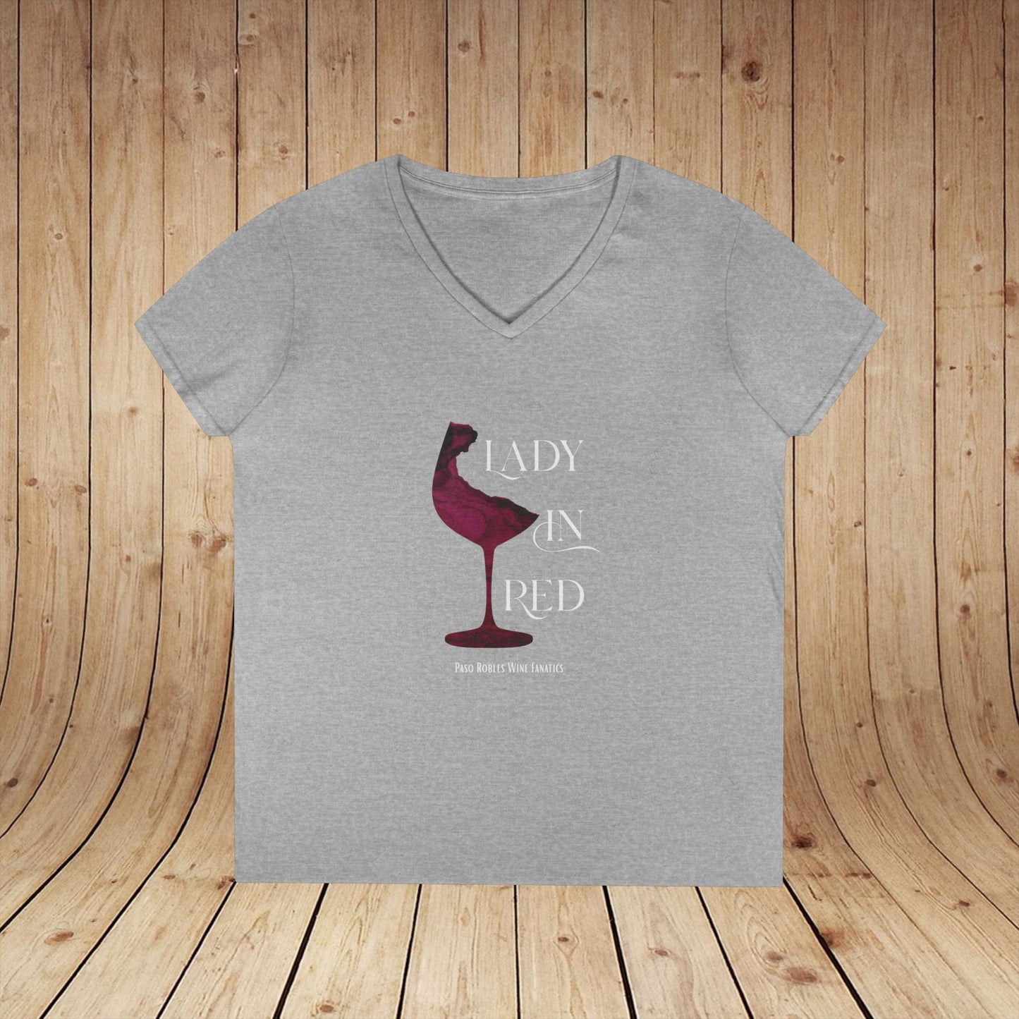 Lady In Red Ladies V-Neck Tee