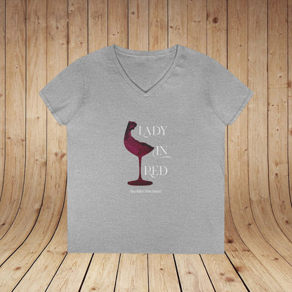 Lady In Red Ladies V-Neck Tee