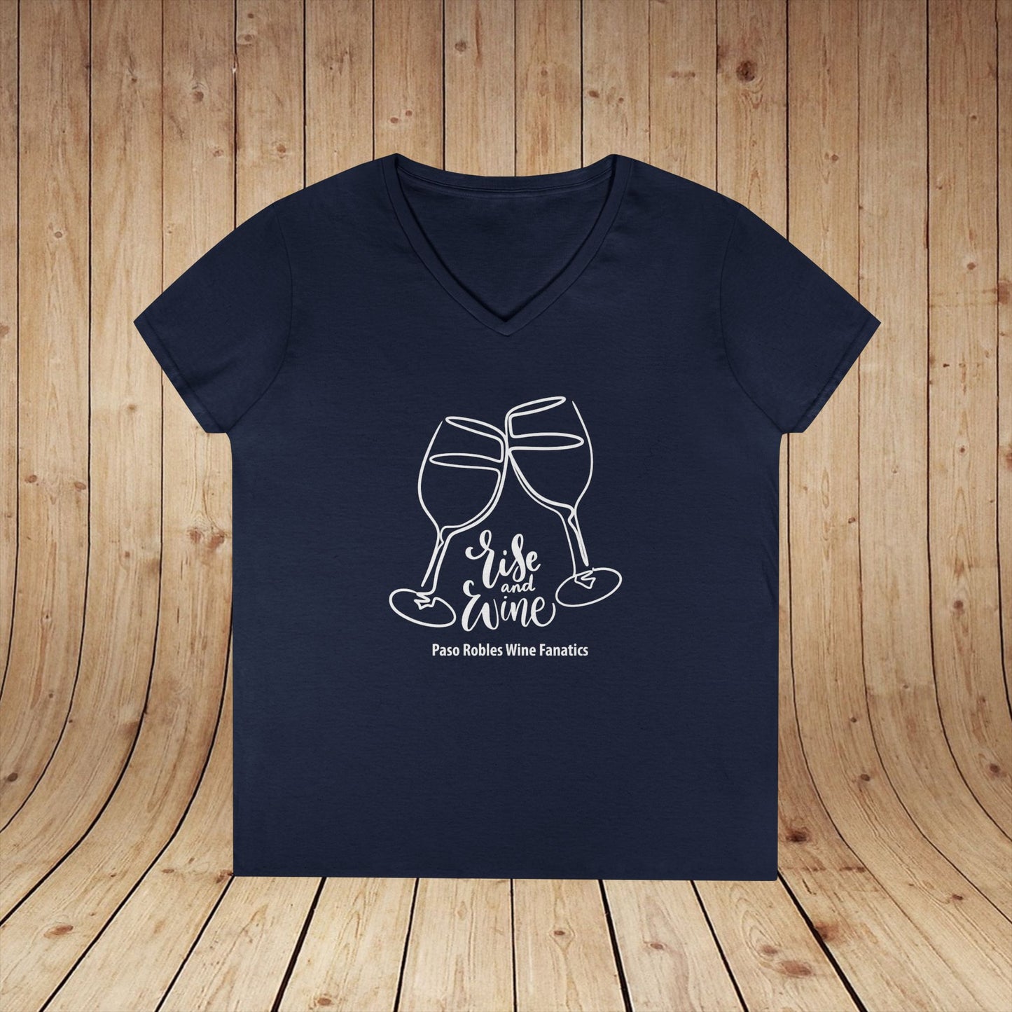 Rise & Wine Ladies V-Neck Tee