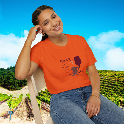 Mom's sanity brought to you by Coffee & Wine Personalized Tee