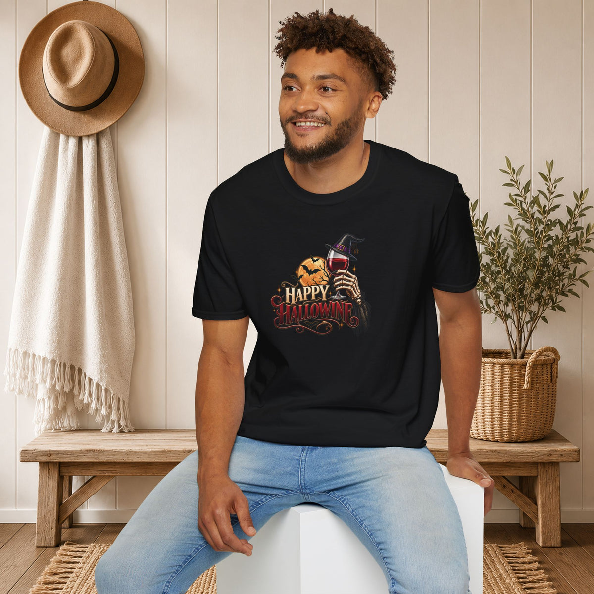 Let's Happy Hallowine Crewneck T-Shirt