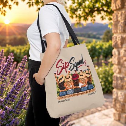 Sip Squad (ladies) Personalized Tote Bag