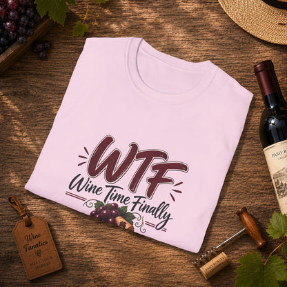 WTF Wine Tasting Finally Crewneck T-Shirt
