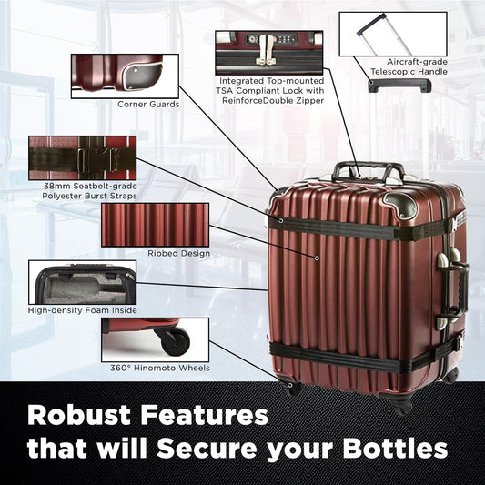 VinGardeValise Luggage - Petite 03 - 8 Bottle Suitcase (with or without Paso Robles Wine Fanatics logo)